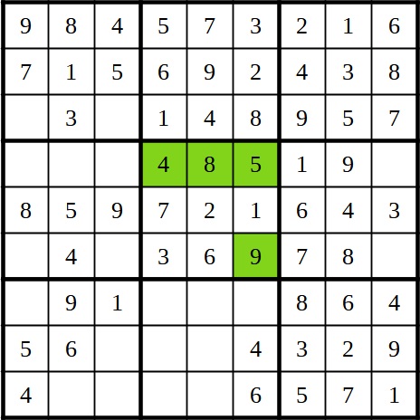 Sudoku Beispiel Leicht Schritt 7